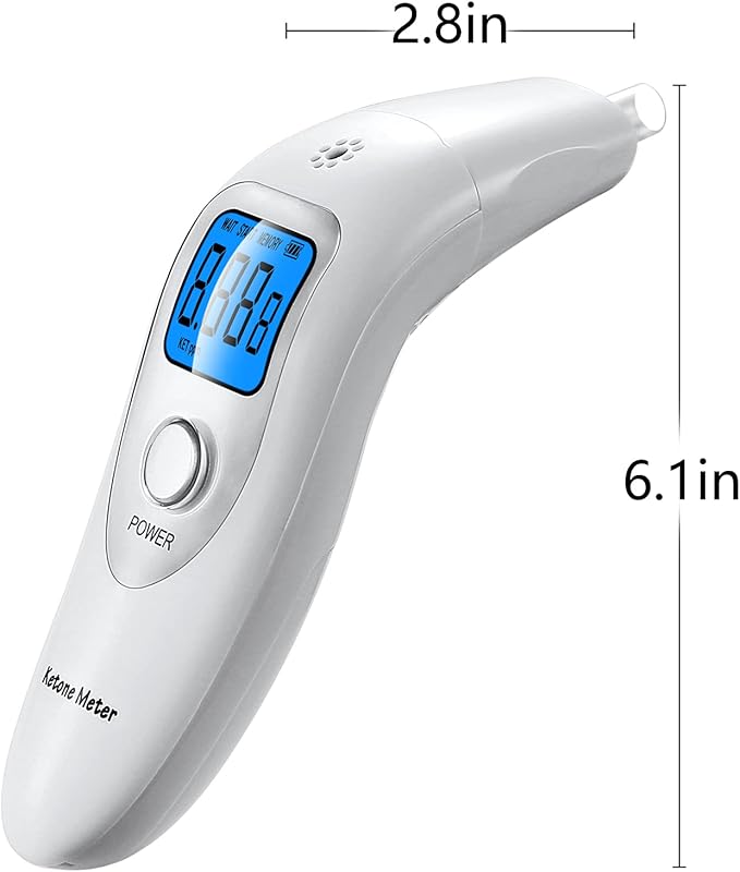 Breath Ketosis Meter - Professional Ketone Breath Analyzer Home Ketone Monitors Breath Meter Digital Ketosis Breath Tester with 10 Washable Mouthpieces - Achieve Your Ketosis Goals