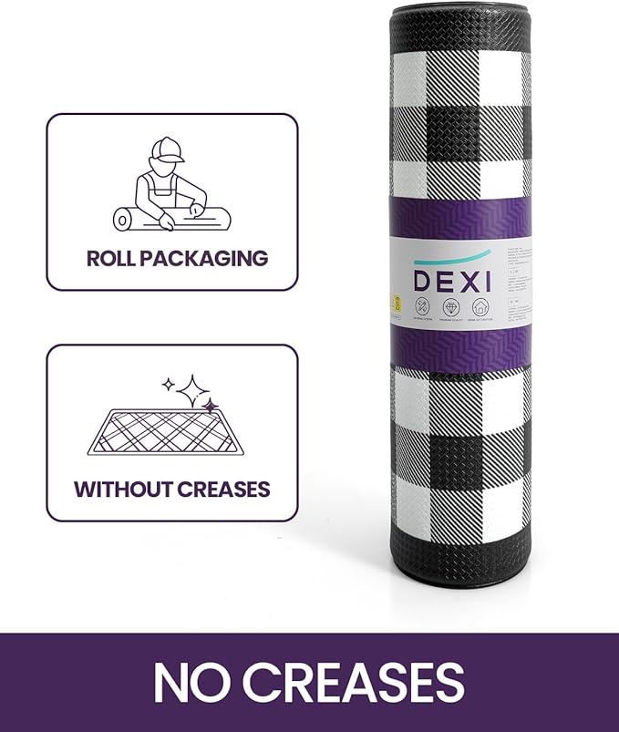 DEXI Kitchen Floor Mats Anti Fatigue, 20x29+20x59 Large Wide Cushioned Runner Rug Memory Foam, Waterproof Comfort Standing Padded Non Skid for Home Office Sink Laundry, Black and White Buffalo Plaid