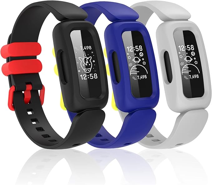 Silicone Bands Compatible with Fitbit Ace 3, Waterproof Soft Replacement Bands for Kids Boys Girls Bracelet Accessories Sports Band Compatible with Fitbit Ace 3 Activity Tracker