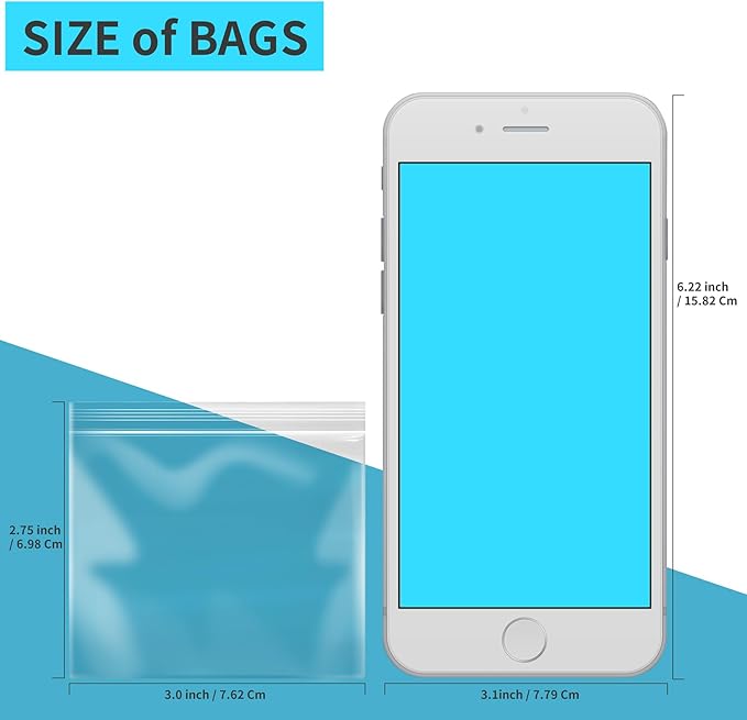 375 Packs Pill Pouch Bags 6 mil 3x2.75'', Bpa Free Travel Medicine Organizer, Pill Organizer Multi-Purpose Clear Small Portable, Pill Case for Purse, Pill Pockets for Meds, Storage, Packaging & Travel