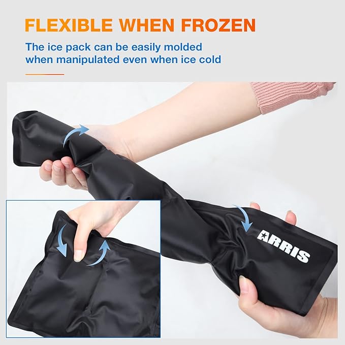 Gel Ice Pack for Back, ARRIS Back Ice Wrap with Support Belt for Pain Relief, Flexible Hot Cold Therapy Back Brace for Waist, Lower Lumbar, Injuries, Sciatic Nerve…