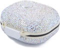 Sparkly Diamond Daily Pill Organizer 7 Compartments Portable Moisture Proof Small Pill Case for Pocket Purse Travel Pill Box Portable Medicine Vitamin Fish Oil Holder Container (AB Square)