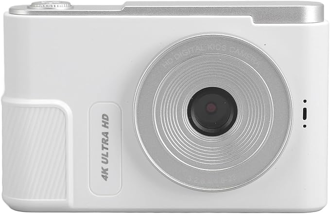 Dpofirs Digital Camera 48MP 4K Vlogging Camera with 2.4 Inch Screen 16X Digital Zoom Compact Camera for Teens Beginner Adult (White)
