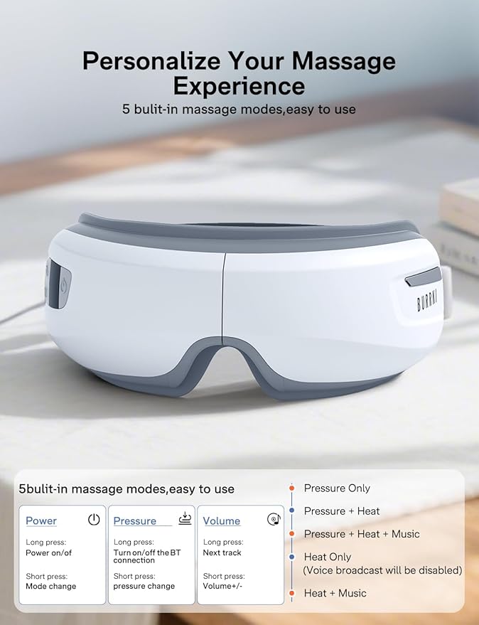 Eye Massager with Heat and Cooling, Valentines Day Gifts for Women Men, Heated Eye Mask Reduces Migraines, Dry Eyes, Headache Relief Eye Care Devices, Birthday Gifts for Her Him