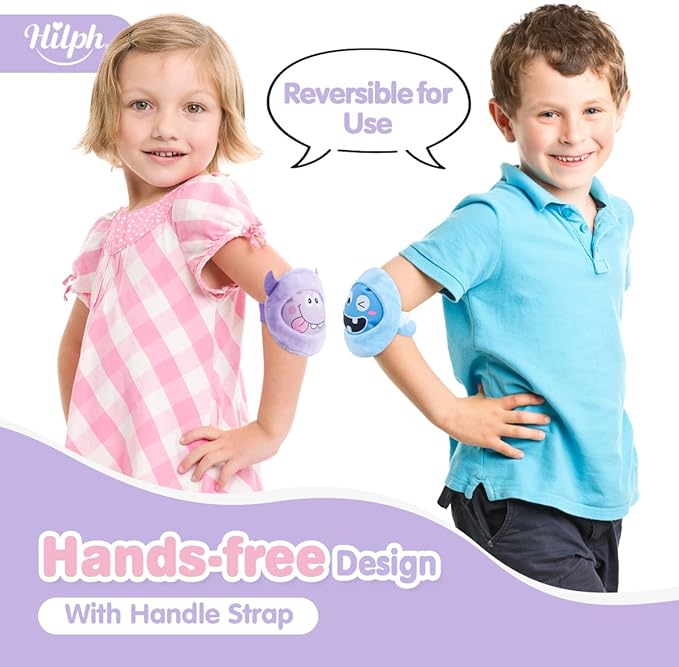 Hilph Kids Ice Packs for Boo Boos, Reusable Toddler Cold Packs with Soft Sleeves for Kids Injuries Cute Baby Ice Packs Hot Cold Therapy for Children's Pain Relief, Bump, Bruise, First Aid, 4 Pack
