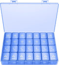 XL Pill Organizer 4 Times a Day, BUG HULL Extra Large Weekly Pill Box Case, 7 Day Vitamin Container Daily Pill Holder for Cod-liver oil, Vitamins, Supplements (Royal Blue)