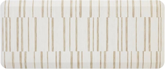 House of Noa Nama Standing Mat – Anti-Fatigue Cushioned Kitchen Mats for Floor | Ergonomic Bounce-Back Foam Kitchen Mats | Anti-Fatigue Mats for Kitchen & Standing | Nara Stripe Natural | 22" x 54"