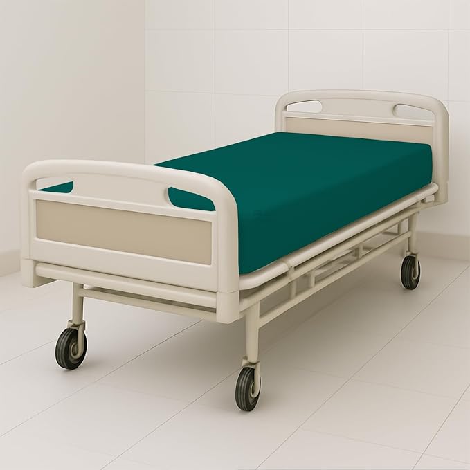 1 Pack Fitted Hospital Bed Sheets - Soft Microfiber Hospital Fitted Sheet - Hospital Bed Fitted Sheets (Teal, 36" x 84" x 12")