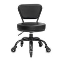 MAYAKOBA Dayton Pedicure Stool (Matte Black) Pneumatic with Rubber Casters, Adjustable Height 13" to 15" for Nail Salon Pedicure Spa