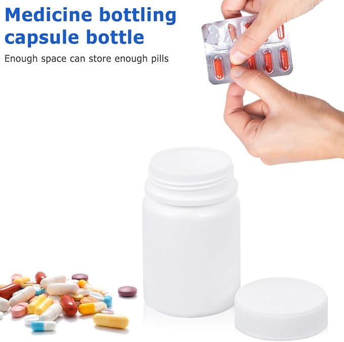 Waterproof Portable Pill Case 40Pcs Compact Moistproof Pill Holder Travel Medication Organizer 2.36X2.75X1.37In with Spiral Bottle Design