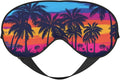 Blue Palm Trees Sleep Mask Orange Sunset Eye Mask with Adjustable Strap Eye Sleep Shade Cover Blocks Light for Women Men Airplane Travel Nap