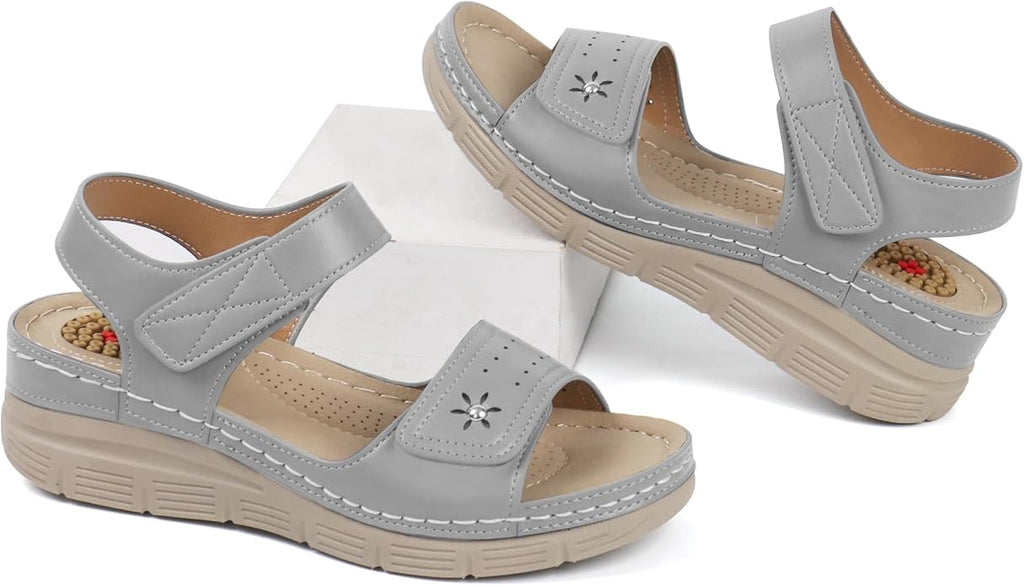 JABASIC Women Comfortable Sandals Orthotic Walking Sandals Orthopedic Arch Support Sandals