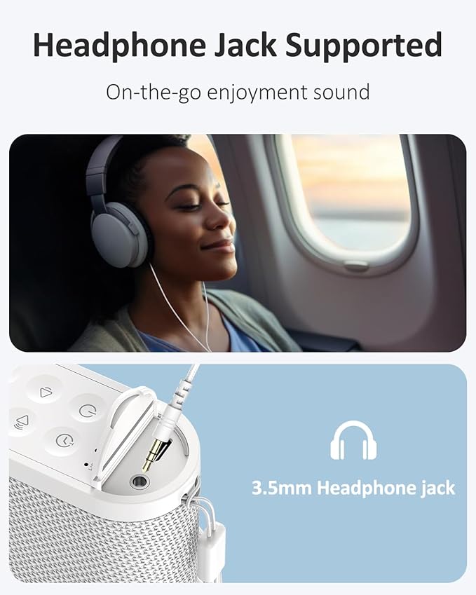 Portable Travel Sound Machine for Adults, Baby Sleeping : Super Long-Lasting & Rechargeable Battery, Headphone Jack, 21 Sounds - White Noise Machine for Office Privacy & Noise Canceling, Home, Gift
