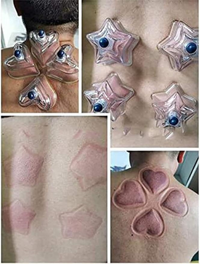 10Pcs Heart and Star Shaped Cupping Cups 1 Cupping Gun Plastic Vacuum Cupping Therapy Set Cupping Kit Massager with Box