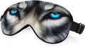 Wolf Eyes Eye Mask Sleeping Mask Siberian Husky Bright Blue Eyes Sleep Masks Silky Soft Eye Cover for Women Men Shading Blindfold for Air Travel Sleeping