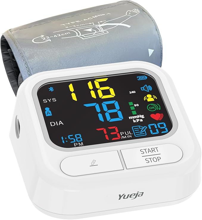 Upper Arm Blood Pressure Monitor with Wide Range Cuff That fits Standard to Large Adult Arms.FDA Cleared,Color Screen Display.
