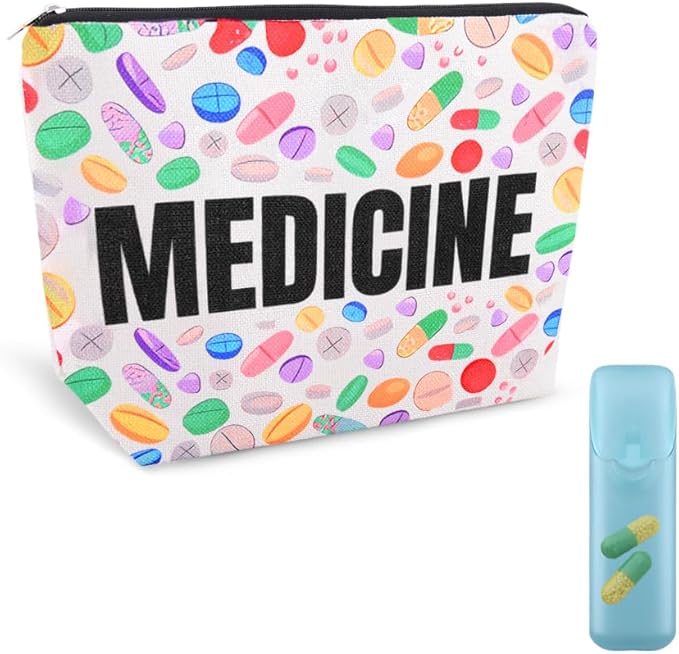 Travel Medicine Pouch Portable Small Pill Box Set First Aid Medication Organizer Bag Pharmacy Doctor Nurse Gift Bag for Hospital Patient Woman Men Pharmacist Accessories for Work Travel Medical Pouch