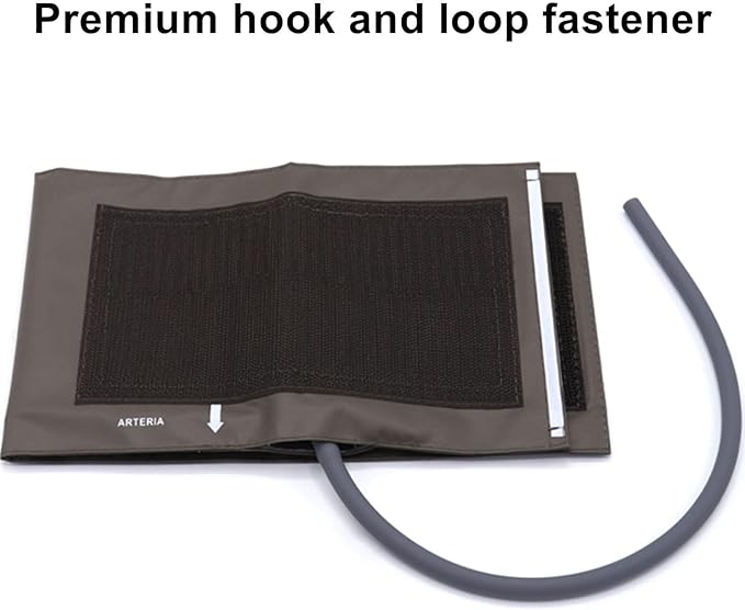 NIBP Cuff with BP12 Connector for Adult, 27-35 cm Single Tube Reusable PU Brown Replacement Blood Pressure Cuff with Inner TPU Airbag