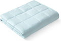YnM Weighted Blanket,Heavy 100 Percent Oeko-Tex Certified Cotton Material(Light Blue, 80''x87'' 25lbs), Two Persons(110~190lb) Sharing Use on Queen/King Bed | A Duvet Included