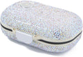 Sparkly Diamond Daily Pill Organizer 7 Compartments Portable Moisture Proof Small Pill Case for Pocket Purse Travel Pill Box Portable Medicine Vitamin Fish Oil Holder Container (AB Oblong)