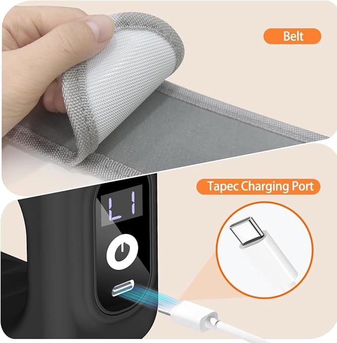 R10 Multifunctional Full-Body Massage Gun, Adjustable Massage Modes, Hands-Free Electric Fascia Ring Massager, Ergonomic Design with Waist Belt, 3 Modes & 6 Intensities
