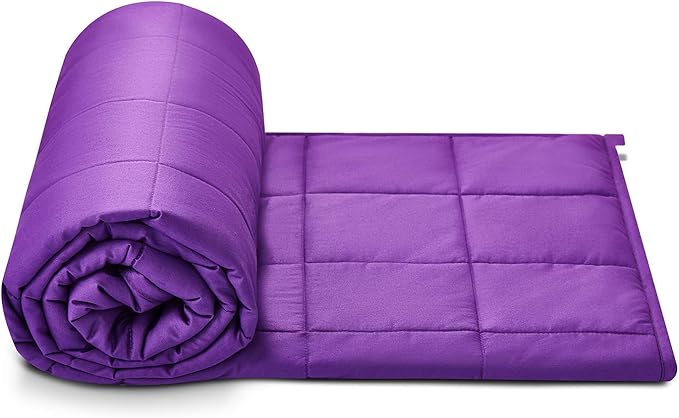 RelaxBlanket Weighted Blanket | 60''x80'',20lbs | for Individual Between 190-240 lbs | Premium Cotton Material with Glass Beads | Violet