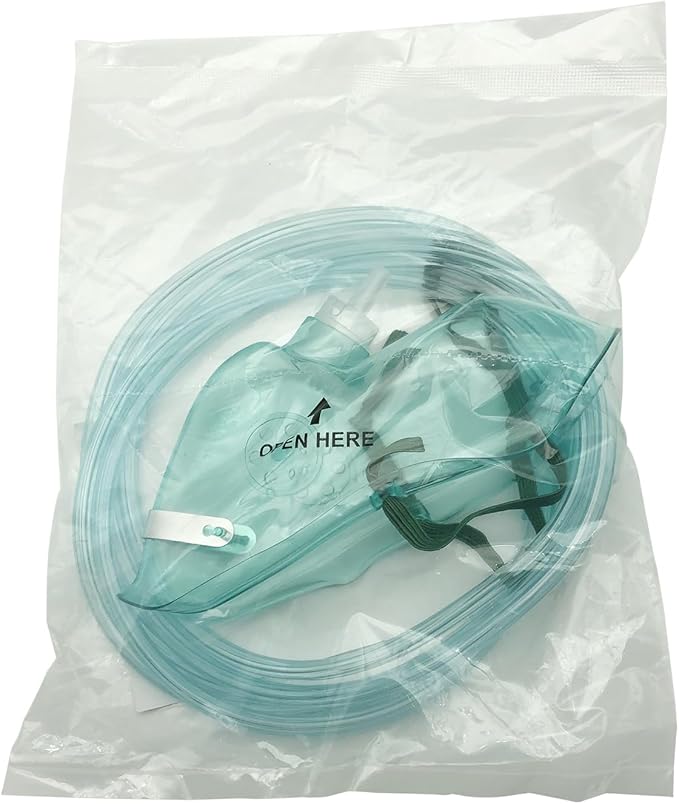 3 Pack Pediatric Oxygen Mask for Face with 7 Ft Tube, Kid Oxygen Mask with Adjustable Elastic Strap - Pediatric Elongated Size