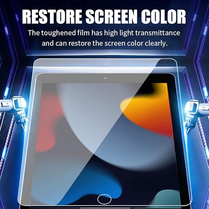 zenrich [2Pack ipad 10.2 Screen Protector with Anti Blue Light, iPad 9th/8th/7th Generation Tempered Glass Screen Protector with 9H Hardness/Bubble Free/Case Friendly, Pencil Compatible