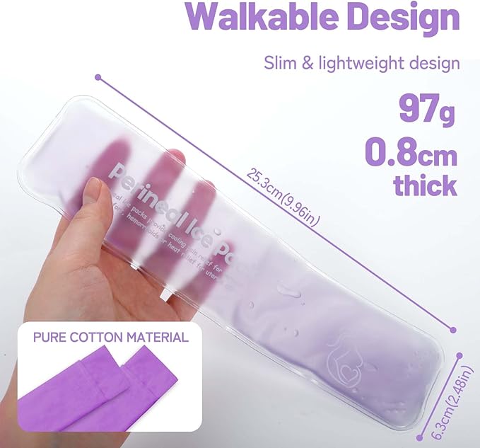 Reusable Perineal Cooling Pad for Postpartum and Hemorrhoid Pain Relief,Instant Perineal Cold Pack,Vaginial Ice Pack for Pain Relief (Color-Purple)
