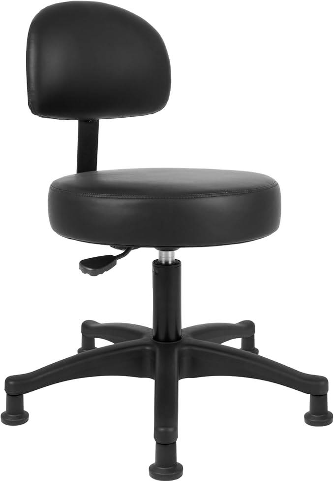 TAKE UR SEAT® Economical Multi-Purpose Medical Spa Chair Stool with Adjustable seat and Back Height. Advanced Fabric seat Cover is Easy to Clean. Glide (Table Height Black)
