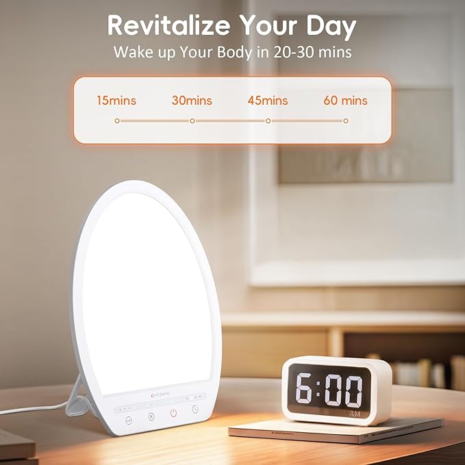Comfytemp Light Therapy Lamp, Up to 16,000 Lux Sunlight Daylight Lamp with Touch Control, 4 Brightness & 3 Color Temperature, Birthday Gifts for Men Women Her, for Home Office Working Use