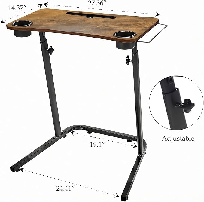 VTORY Treadmill Desk – Adjustable Desk for Walking Pad, Stable & Heavy-Duty Height 30"-47", Portable Walking Pad Desk Table Stand for Home Office & Work with Installation Guide