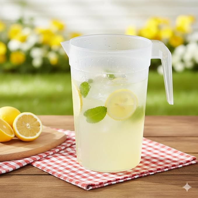 Tribello LARGE 1.3 Gallon Water Pitcher, Plastic Juice Pitcher With Lid - Dishwasher Safe, BPA Free, Colors May Vary (1.3 Gallon)