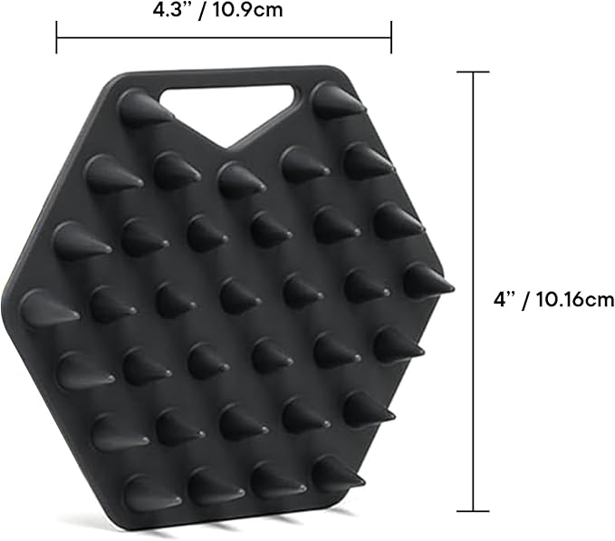 TOOLETRIES Scalp Scrubber - Silicone Exfoliating Hair Scrubber for Men, Bath & Shower Accessories - Durable Scalp Massager that Boosts Circulations & Strengthens Hair - Charcoal