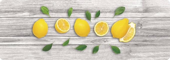 J&V TEXTILES Kitchen Mat Cushioned Anti Fatigue Floor Mat,19.6"x55", Thick Non Slip Waterproof Kitchen Rugs and Mats, Standing Mat for Kitchen,Floor,Home,Office,Desk,Sink,Laundry (Lemons)