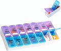 Weekly Pill Organizer 7 Day 2 Times a Day Travel Pill Case Portable Removable Pill Box Large Capacity Medicine Box for Purse AM PM Daily Pill Box