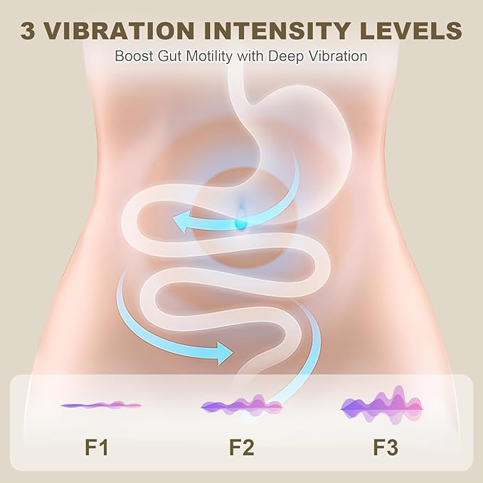 3-in-1 Electric Abdominal Massager with Heating Pad, Stomach Massage for Digestion Support, Hot Stone Heating Pad with Vibration, Rechargeable Belly Massager for Abdominal Comfort, Relaxing