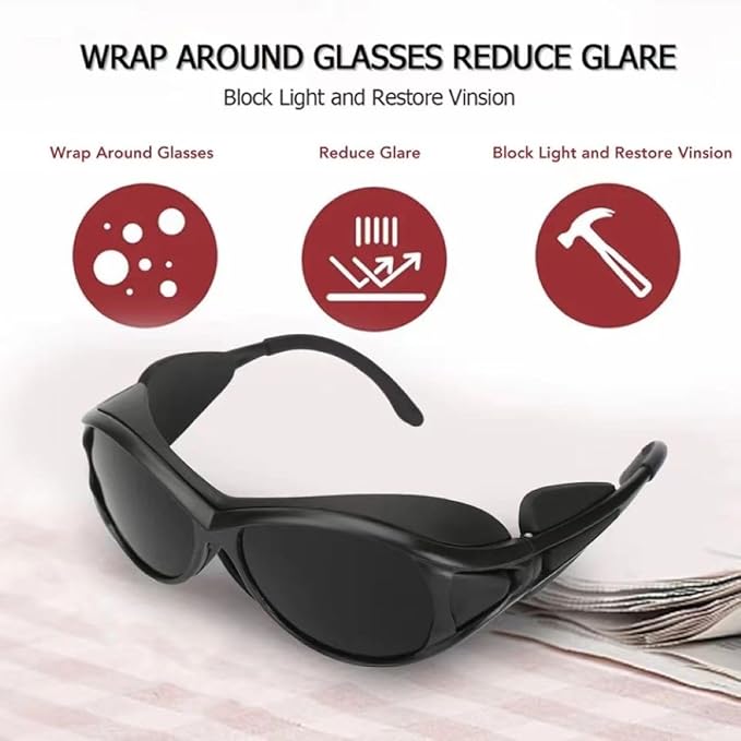 Professional Red Light Therapy Goggles, Infrared & LED Red/Blue Light Protection