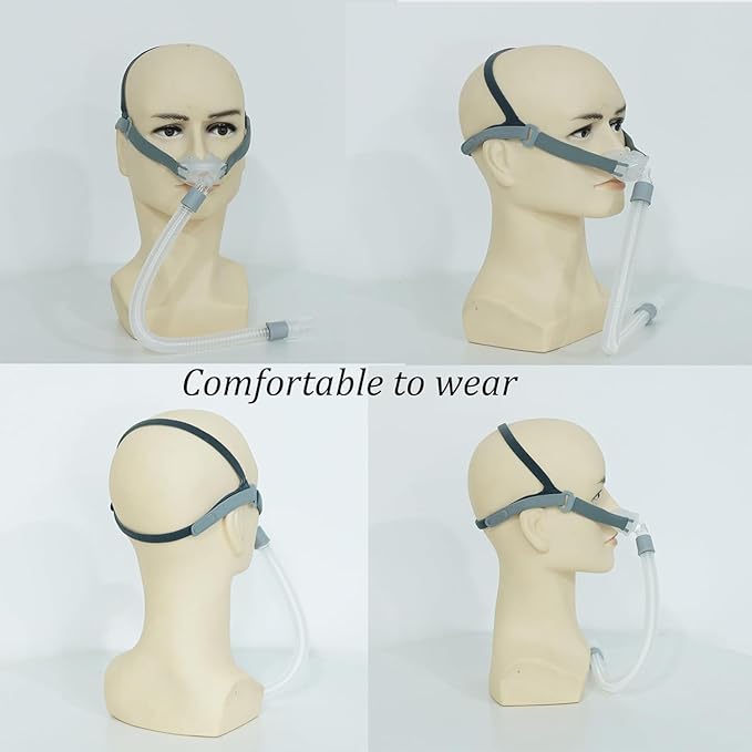 Nasal Pillow Universal Replacement Kit, Easy to Connecting Your Machine，Nasal Msk with S,M,L Size Nose Pillow Adapter, Frame Cushion, Elbow/Swivel,HeadHear,Strap and Hose