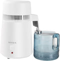 4L Countertop Water Distiller Machine Stainless Steel Home Pure Water Purifier Filter, 750W Distilled Water Maker with Glass Container, 1L/H