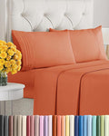 Cal King Size 4 Piece Sheet Set - Extra Soft, Breathable & Cooling Sheets - Hotel Luxury Bed Sheets for Women & Men - Deep Pockets, Easy-Fit & Wrinkle-Free Sheets - Harvest Pumpkin Oeko-Tex Bed Sheets