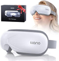 Llano Eye Massager with Heat, Portable Eye Massage with Bluetooth Music, Smart Eye Mask Massager Sleep Mask Foldable Face Massager for Relax Dark Circles Dry Eyes (White)