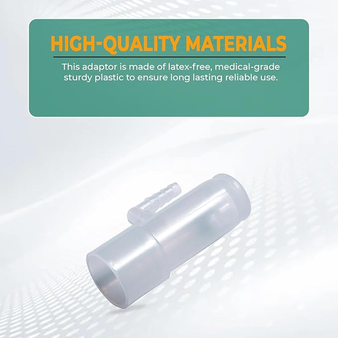 Bistras Oxygen Adapter Enrichment Port Connector fits CPAP Tubing Hose Model 1642 (10)