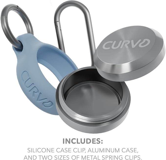 CURVD Premium Carrying Case - Durable Travel Keychain Container, Small Waterproof Holder for Earplugs, Pills, Coins Compatible with Loop, Eargasm & Vibes, or Compact Mini Purse Pill Box (2 Pack)