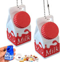 Milk Carton Keychain for Pills, Lactose &Tolerant Milk Carton Pill Holder Keychain with Secure Screw Cap, Keychain Pill Holder Mini, Pill Case Keychain, Cute Travel Pill Case Container (Red)