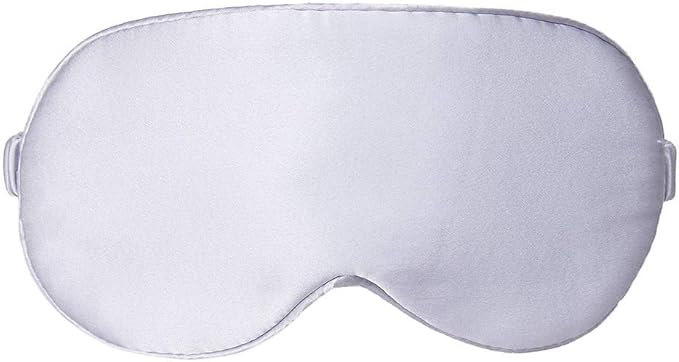 Mulberry Natural Silk Sleep Mask for Women & Men with Elastic Strap, Super Soft Sleeping Eye Mask, Size M, (Gray)