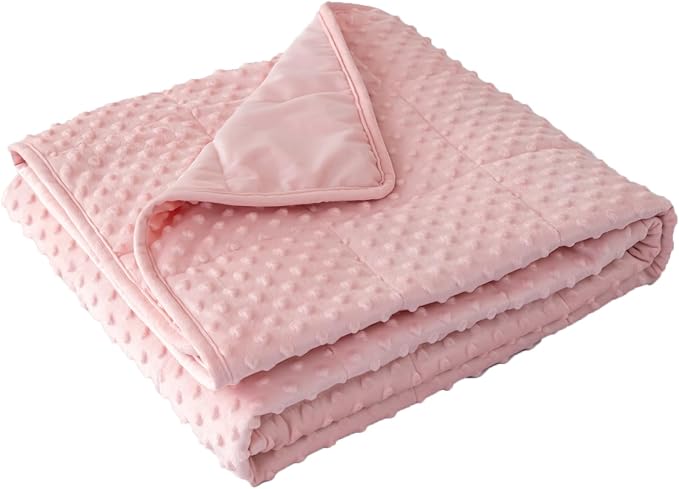 Weighted Blanket with Minky Duvet All Season,Reversible Soft Heavy Weighted Blanket for Adult Pink(5lb,36in*48in)