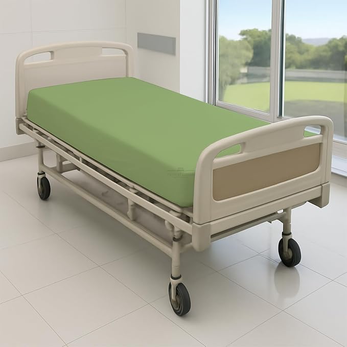 6 Pack Fitted Hospital Bed Sheets - Soft Microfiber Hospital Fitted Sheet - Hospital Bed Fitted Sheets (Sage, 36" x 84" x 12")