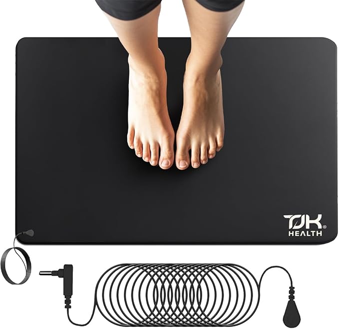 Grounding Mat for Feet - Earthing Pad Kit Earth Ground Therapy for Improved Sleep Better Sleeping Reduced Pain - Earth Grounded Mouse Pads Health Wellness Mats for Bed Desk Chair Yoga