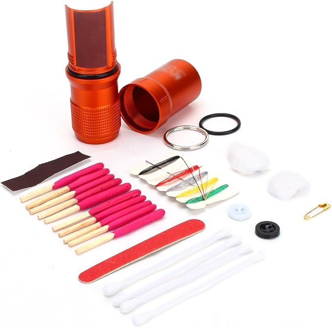 Outdoor EDC Container, Capsule Seal Bottle Holder Aids Kit, Hiking Travel Camping Emergency Survival Match Battery Storage Box